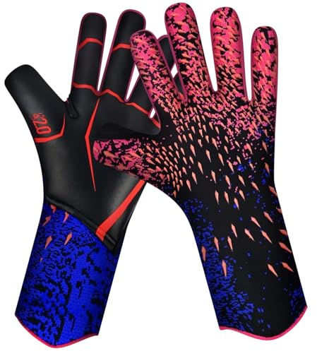 QUICARD Torwarthandschuhe Fußball - Profi Latex Handschuhe Größe (6-10) - Super Griff & Fingerprotection - Für Kinder, Jugendliche & Erwachsene - Ideal für Training & Wettkampf (Rot, 6)