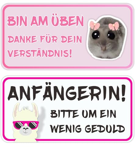 TAKONE Aufkleber Fahranfänger Auto 2er Magnet Set 20x10cm Hamster Alpaka