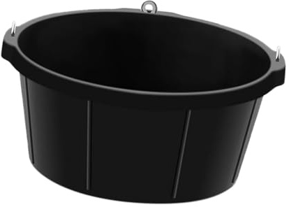 Sharplace Gummi-Futterpfanne, Gummiwanne, 25 l, 6,5 Gallonen, vielseitig einsetzbar, mit Aufhängelöchern, Hühnerstaubbad, Behälter, Futterpfanne für Pferde