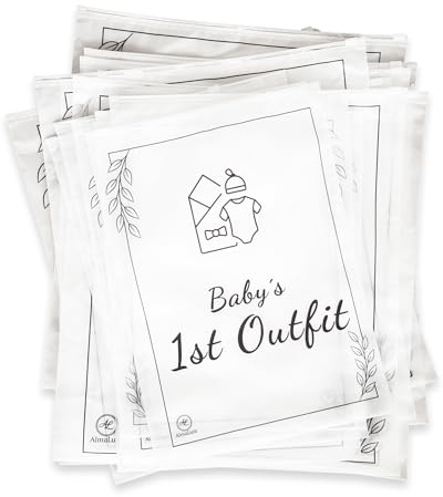 AlmaLure Hospital Bag Organisers for Maternity & Labour – 25 Pack Waterproof PVC Ziplock Pouches in 2 Sizes, Labelled & Blank – Mum & Newborn Baby Hospital Packing Set