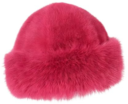 Perfeclan Kunstfellmütze für Damen, Damen-Fellmütze Verdickte Wintermütze, Warme russische Mütze, Flauschige Winter-Fellmütze, Winddichte Damen-Skimütze zum Spazierengehen, Skaten, Snowboarden