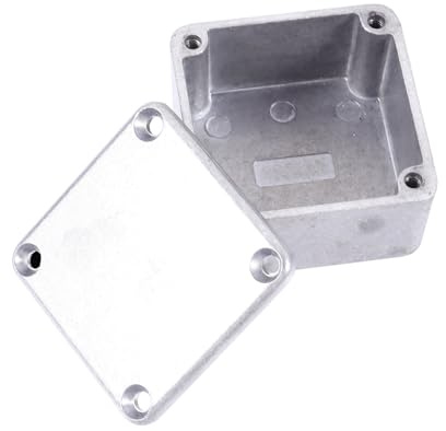 Aluminium Stompbox Gehäuse für Gitarrenpedalbox, Silber | Diecast Ausführung, Polierte Oberfläche, Selbstgemacht Effektpedal, Glatt Verarbeitet, ohne Grate