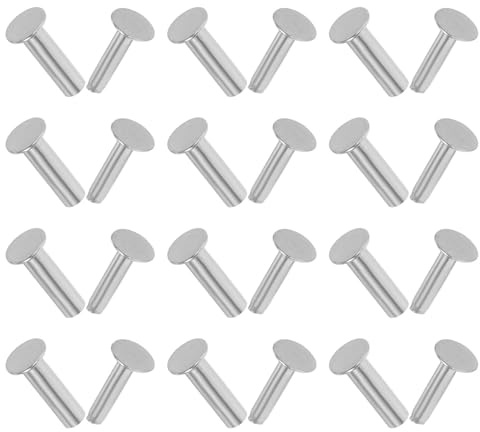 MUELODSIC 14 Paires de Rivets de Fixation en Acier Inoxydable 14 MM pour Manches de Couteaux Clous de Fixation Robustes pour Réparation et Remplacement Accessoires DIY pour Coutellerie