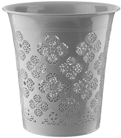CELINO making your day 8L Waste Paper Bin Office Bedroom Bathroom Home Floral Rubbish Kitchen Dustbin (Grey)