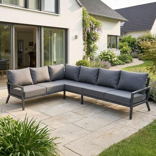 BRAST Gartenlounge-Set Aluminium Adria | viele Varianten & Module | bis zu 5 Personen | Sofa Sessel Tisch | korrosionsfrei wetterfest | Loungemöbel Essgruppe | Ecksofa-Lounge
