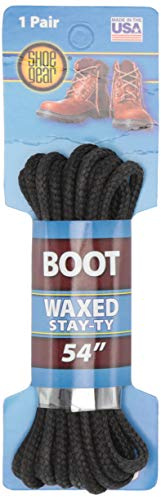 SHOE GEAR Vaxade stövelsnören, svart/svart, 137 cm, Svart/Svart