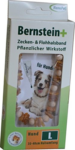 Bernsteinkette Zecken- und Flohhalsband für Hunde - XL