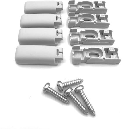 Spannschuhe für verspannte Plissees (4 Stück) – Farbe: grau – passend für Stick & Fix Klebeträger und Stick & Fix Front Klebeplatten