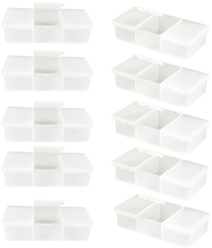 com-four® 10x Mini Tablettenbox mit drei Fächern | Medikamentendosierer für den Haushalt - transportable Medikamentenbox - Pillendose