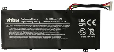 vhbw batteria compatibile con Acer Aspire VN7-791G, VN7-791, VN7-591G-74SK, VN7-591G-70RT notebook (4600mAh, 11,4V, Li-Poly)