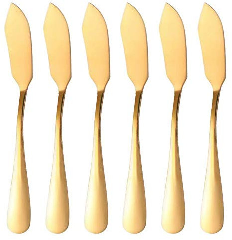Frolahouse Buttermesser aus Edelstahl, 6 Stück, Butterstreuer, Servieren Sie Ihre Butter, Frühstücksaufstriche, Käse und Gewürze.