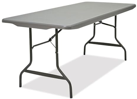 Iceberg IndestrucTable Commercial Folding Table – Heavy-Duty 72” Plastic Utility Table for Indoor/Outdoor Use, Charcoal Finish, 1000 lb Weight Capacity – Durable Event or Office Table