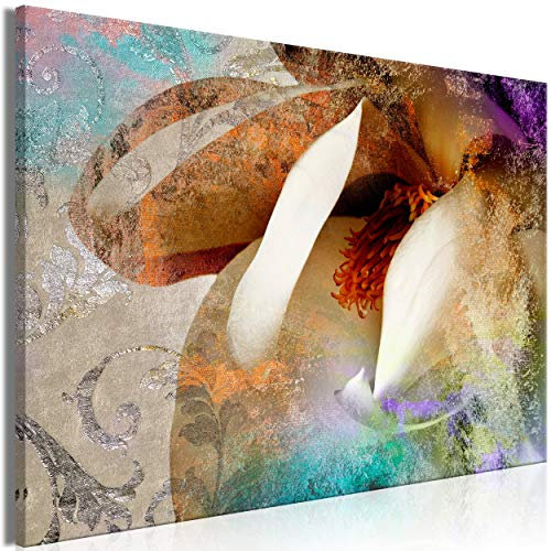 decomonkey Bilder Blumen 60x40 cm 1 Teilig Leinwandbilder Bild auf Leinwand Vlies Wandbild Kunstdruck Wanddeko Wand Wohnzimmer Wanddekoration Deko Abstrakt Lilie