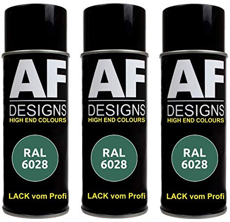Alex Flittner Designs 3x RAL Lackspray Autolack Buntlack Spraydose RAL6028 KIEFERNGRUEN matt