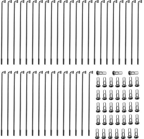 sinzau Spoke - Set di 38 Raggi per Bicicletta MTB con Raggi e Argento, 258-283 mm