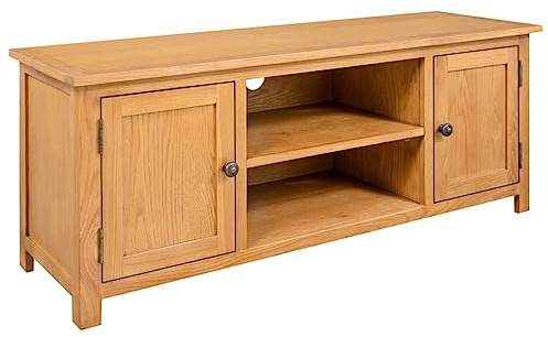 vidaXL TV-Schrank 110x35x44 cm Massivholz Eiche