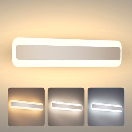 Yafido 14W Lampada Specchio Bagno 40CM 1050LM Luce Specchio Bagno LED 3000K Bianco Naturale 4000K Bianco Freddo 6000K