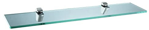XVL Badezimmerregal aus Glas, 50 cm, gehärtetes Glas, gebürstet, GS3003AX