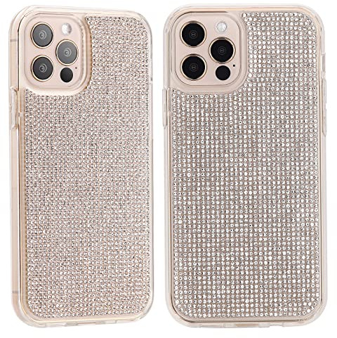 Entworfen für iPhone 13 Pro Max Hülle, transparent, glitzernd, Diamant-Hülle, stoßfest, schützend, Premium-Bling Strass Cover Skin für iPhone (iPhone 13 Pro max)