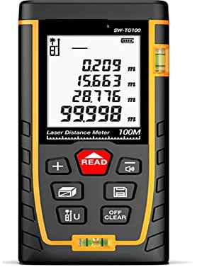 Samnuerly Équipement d'arpentage Télémètre Laser Durable Ruban à mesurer Laser de Haute précision 40M 50M 100M 120M Distancemètre Roulette numérique GPS Portable (Color : 120M, Size : X) (100m X)