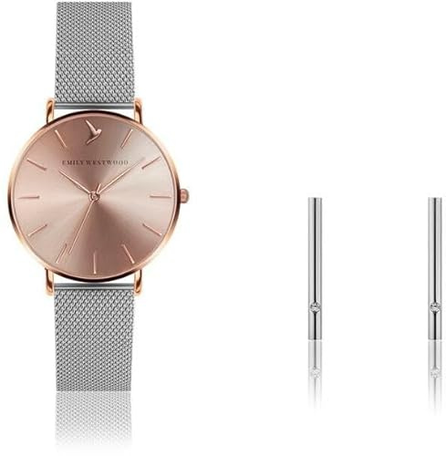 Emily Westwood Damen-Armbanduhr hEW406, Silber, Klassisch