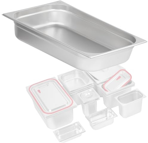Måltid GN kantin 1/1 | Höjd 100 mm | Olika storlekar tillgängliga | rostfritt stål gastronomibehållare | Gastronorm-behållare, värmebehållare för chafing Dishes