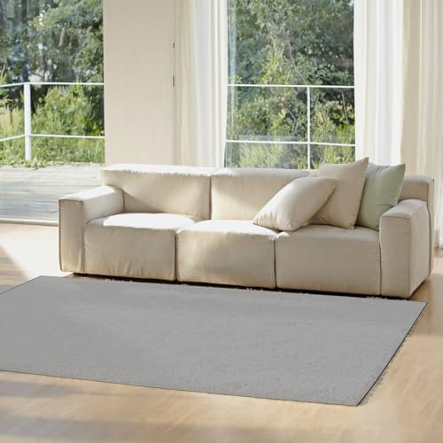 CUIMEI Teppich Läufer Küchenteppich 70 x 390 cm rutschfest Waschbar Vintage Küchenteppich rutschfest mit Gelrücken für Küche, Flur & Wohnraum, Hellgrau