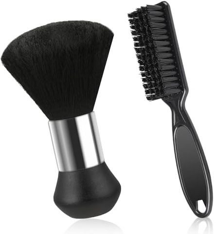 2 Stück Friseur Bürste Friseurpinsel Nackenpinsel Friseur Pinsel Barber Bürste Nackenpinsel zum Reinigen der Haare um Halsausschnitt und Ohren