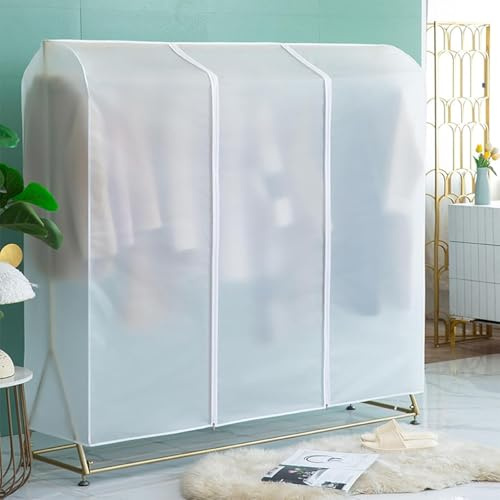 WLGXSSTE Transparente Kleiderständer Abdeckung, wasserdichte kleiderständer Schutzhülle, klare transparente Kleiderständer Abdeckung Mit Reißverschluss Kleiderständer (150 * 50 * 150cm)