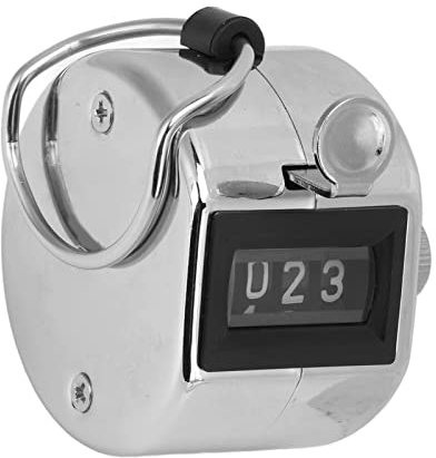 Tomotato Handzähler Zähler, 4 Stelliger Metall Clicker Zähler Manueller Mechanischer Pitch Click Zähler zum Trainieren Menschen Angeln