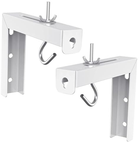 FUNOMOCYA Projector Mounting for Ceiling L Bracket Projector Screen Hook White Steel Wall Mount Bracket with Simple Smooth Finish Reliable and Easy to Install