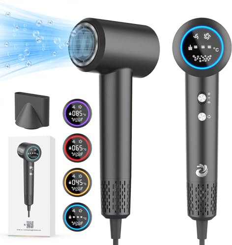 KARFUN Phon Capelli Professionale, 2200W Asciugacapelli Ionico Professionale, 400 Milioni di Ioni Negativi, 110000 RPM Asciugatura Rapida, Regolazione Intelligente Temperatura, Basso Rumore
