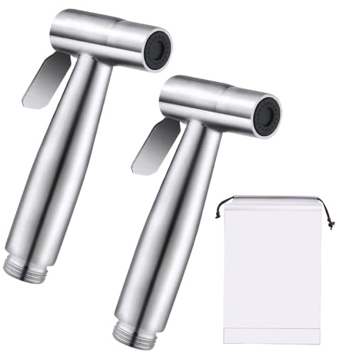 Laralily Bidet Handbrause 2 Stück, Silber, Edelstahl, Modern, Wandmontage, Einloch, Badezimmer, Personal Hygiene, Morgen, Abendessen, Dinner
