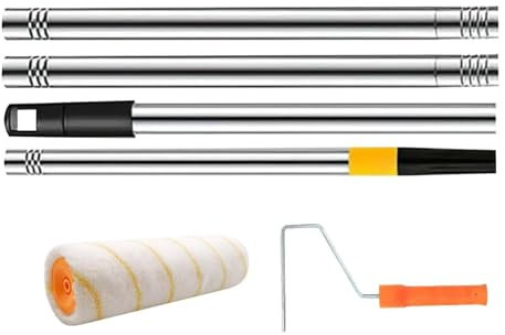 Paint Roller Extension - Paint Roller Extendable | Painters Pole Handles, Paint Roller Set, Paint Roller Brush, Home Improvement Paint Supplies for Kitchen Cabinets, Crafts, Metal Small Area