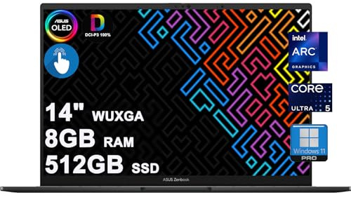 ASUS Zenbook 14 OLED Business AI PC Laptop 14 pulgadas WUXGA OLED Touch (550nits 100% DCI-P3 Glossy) Intel 14-core Ultra 5 125H 8GB RAM 512GB SSD retroiluminado Thunderbolt Harman/kardon Win11Pro con