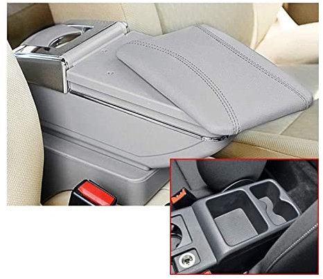 NKLDDE para V&w para Golf 7 2015 2016 2017 Caja De Almacenamiento De Reposabrazos Negro De Una Sola Capa con Cenicero Portavasos