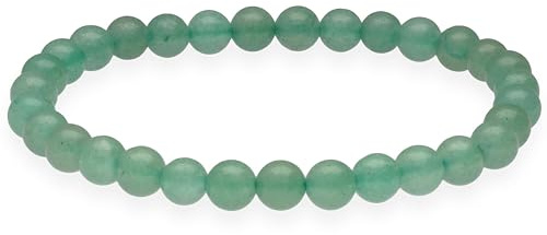 Lebensquelle Plus Kugelarmband | Perlen Armband 6 mm | Hochwertiges Edelsteinarmband | Natur Stein Edelsteinarmband dehnbar