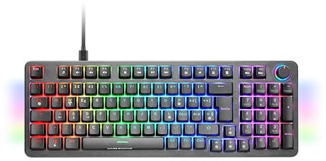 Mars Gaming MKPRO, Italiano, Teclado Mecánico Gaming Completo, RGB Chroma, Switches Hot-Swap Mecánicos, Antighosting, Rueda de Control, Software, Multiplataforma, Switch Silent, Negro