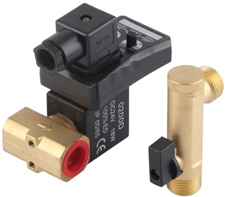 Válvula de Drenaje del Tanque con Válvula Solenoide Eléctrica del Temporizador para el Tipo de División del Compresor de Aire, Válvula de Latón Duradera para Drenaje Eficiente en Sistemas de Aire