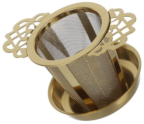 FIXOSHEE 1ensemble Infuseur à Thé Acier Avec Double Poignées Et Filtre à Mailles Fines Portable Avec Plateau Pour Infuser Thé