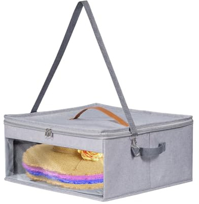 Teksome Reise Hutbox - Hutschachtel Transportbox Für Reisebedarf | Reißverschlussbehälter Mit Schultergurt Und Großem Stauraum Für Wanderungen, Campingurlaub Und