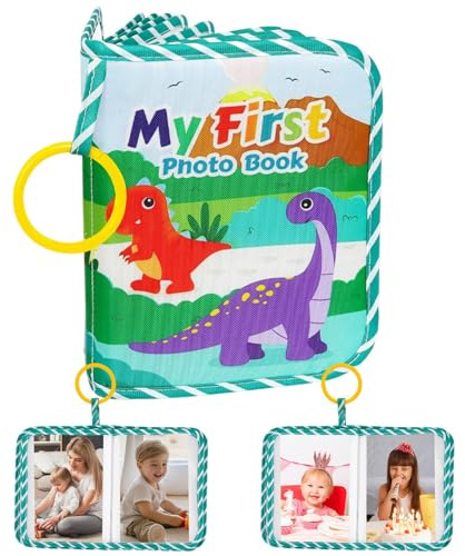 Album fotografico per bebè, libro a Crissement Souvenir Dinosauro per neonato, album 10 x 15 cm, con specchio sicuro, regalo da collezione per