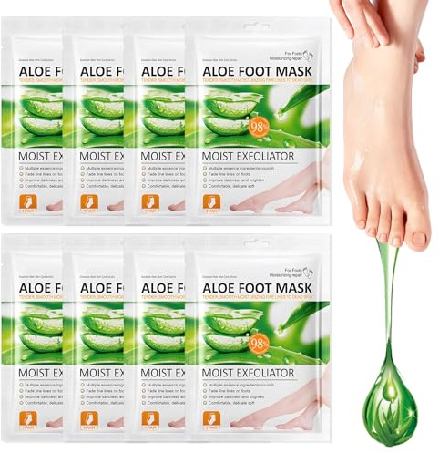 Maschera Piedi Idratante con Aloe Vera, 8 Paia Maschera Piedi Ad Azione Idratante E Rigenerante, Calzini per Calli Idratanti, Rimuove Efficacemente le Cellule Morte Della Pelle