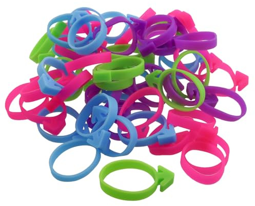 Guifeng 40PCS Buttercream Piping Bag Retainer Rings Silicone Piping Bag Straps Colored Pastry Bag Ties For Cupcakes Frosting and Cookie Sealing