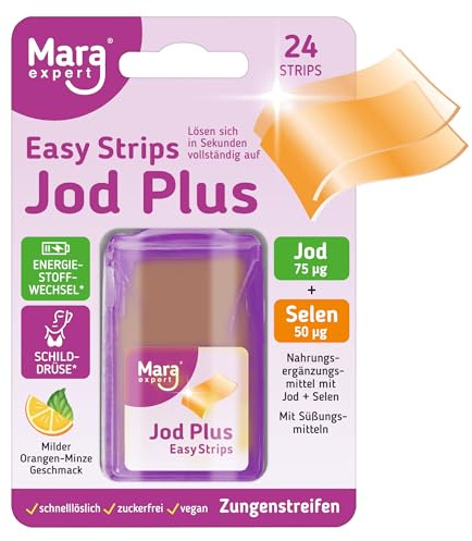 MARA EXPERT - Easy Stripes - JOD PLUS - JOD + Selenio - Para metabolismo energético y tiroides - Vegano y sin azúcar