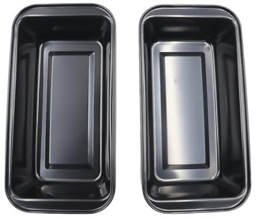 Ludom 2 st 450 g brödburkar för bakning, bananbrödburkar för bakning, icke-stick kolstål rektangulära brödformar för ugnar luftfritös baka kakor limpor rostat bröd (25,5 x 12,5 x 6 cm)