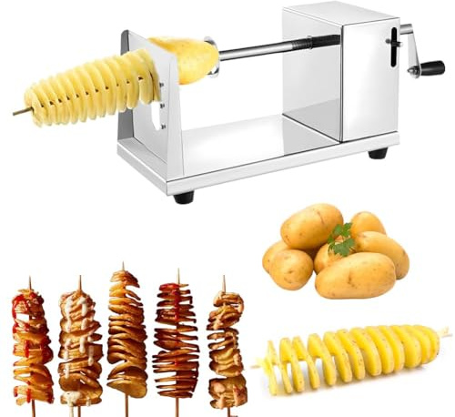 CEWROM Spiralschneider Kartoffelspirale, Manuelle Spiral Kartoffelschneider, Maschine Obstschneider mit Rutschfester Griff, Gemüse Twister, Schneidemaschine für Karotte Obst Gemüse Tornado Chips