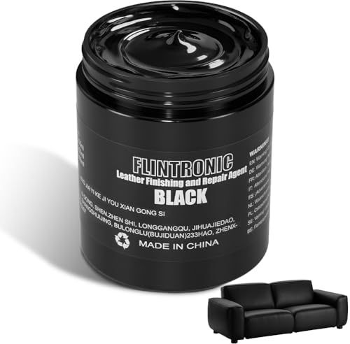 Flintronic Återfärgande balsam, 250 ml läderreparationssats för möbler, läder, repreparation, läderfärgåterställning för soffor, bilstolar, skor, soffor, blekta och spruckna (svart)