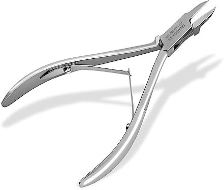 Feine Nagelzange Eckenzange 11,5 cm SUPER SPITZ für tief eingewachsene Nägel aus Edelstahl