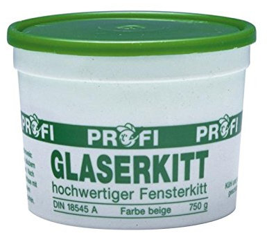 Baufan Profi Glaserkitt - 750g, beige I Fensterkitt zum Abdichten von Einfachgläsern in Holz- & Metallrahmen I In praktischer Runddose